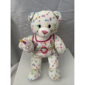 Build A Bear Cupcake Birthday Bear White Confetti Sprinkles W/Cupcake